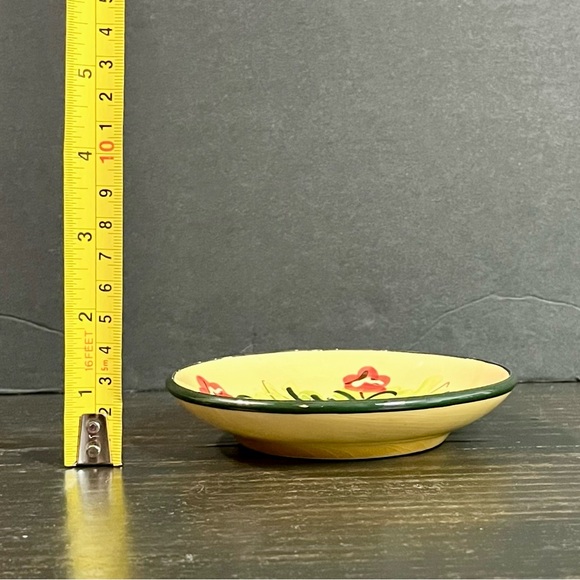 Elaboracion Artesanal Handpainted Ceramica Española Garlic Grater Floral Dish - Picture 8 of 8